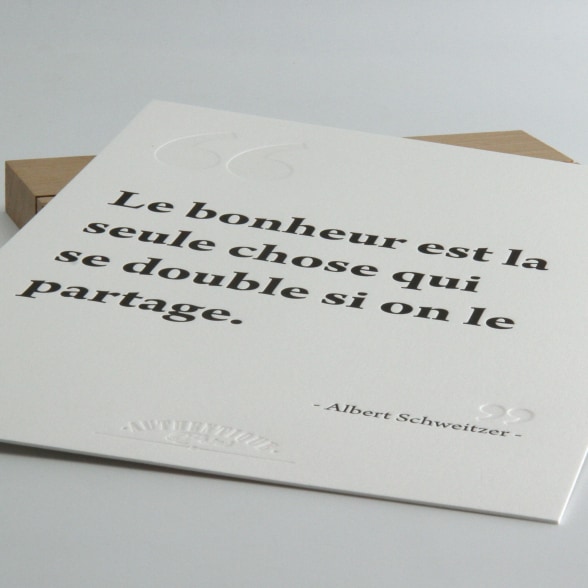 Impression d'art - Citation Scheweitzer - Bonheur